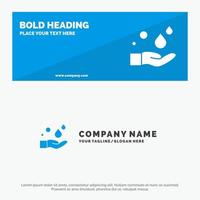 Cleaning Hand Soap Wash SOlid Icon Website Banner and Business Logo Template vector