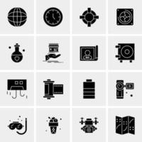 16 iconos de negocios universales vector ilustración de icono creativo para usar en proyectos relacionados con la web y dispositivos móviles