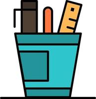 Pen Desk Office Organizer Supplies Supply Tools  Flat Color Icon Vector icon banner Template