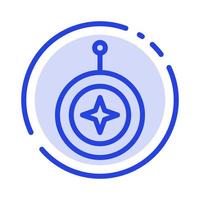 Badge Star Medal Shield Honor Blue Dotted Line Line Icon vector