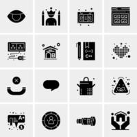 16 iconos de negocios universales vector ilustración de icono creativo para usar en proyectos relacionados con la web y dispositivos móviles