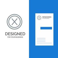 Close Cross Interface No User Grey Logo Design and Business Card Template vector