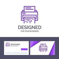 Creative Business Card and Logo template Confidential Data Delete Document File Information Shredder Vector Illustration