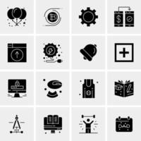 16 iconos de negocios universales vector ilustración de icono creativo para usar en proyectos relacionados con la web y dispositivos móviles