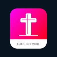 celebración cruz cristiana botón de aplicación móvil de pascua versión de glifo de android e ios vector