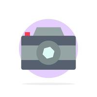 Camera Image Picture Photo Abstract Circle Background Flat color Icon vector