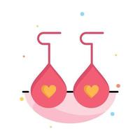 Earing Love Heart Abstract Flat Color Icon Template vector