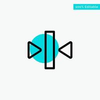 Play Pause Back Media turquoise highlight circle point Vector icon