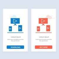 Computer Video Design  Blue and Red Download and Buy Now web Widget Card Template vector