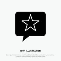 Chat Favorite Message Star solid Glyph Icon vector