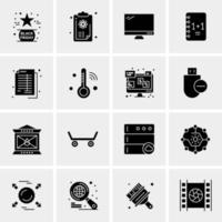 16 iconos de negocios universales vector ilustración de icono creativo para usar en proyectos relacionados con la web y dispositivos móviles