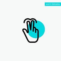 Gestures Hand Mobile Touch Tab turquoise highlight circle point Vector icon