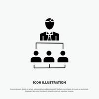 Organization Business Human Leadership Management solid Glyph Icon vector