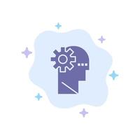 Brain Process Learning Mind Blue Icon on Abstract Cloud Background vector