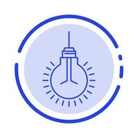 Light Bulb Idea Tips Suggestion Blue Dotted Line Line Icon vector