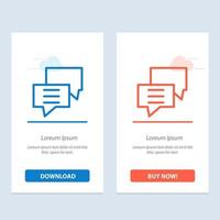 Bubbles Chat Customer Discuss Group  Blue and Red Download and Buy Now web Widget Card Template vector