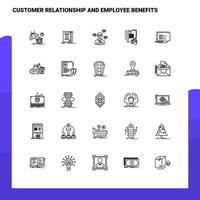 conjunto de iconos de línea de relación con el cliente y beneficios para empleados conjunto de 25 iconos diseño de estilo minimalista vectorial conjunto de iconos negros paquete de pictogramas lineales vector