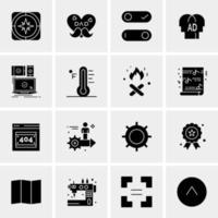 16 iconos de negocios universales vector ilustración de icono creativo para usar en proyectos relacionados con la web y dispositivos móviles