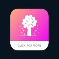 árbol manzana manzano naturaleza primavera aplicación móvil botón android e ios versión de glifo vector