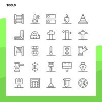 Set of Tools Line Icon set 25 Icons Vector Minimalism Style Design Black Icons Set Linear pictogram pack