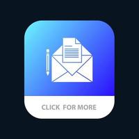 Mail Message Fax Letter Mobile App Button Android and IOS Glyph Version vector