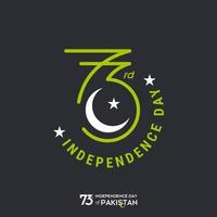 diseño de tipografía del día de la independencia de pakistán tipografía creativa del 73.º feliz día de la independencia de pakistán ilustración de diseño de plantilla vectorial vector