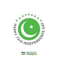 diseño de tipografía del día de la independencia de pakistán tipografía creativa del 73.º feliz día de la independencia de pakistán ilustración de diseño de plantilla vectorial vector