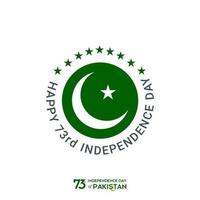 Pakistan Independence Day Typography Design Creative Typography of 73rd Happy Independence Day of Pakistan Vector Template Design Illustration