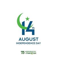 Pakistan Independence Day Typography Design Creative Typography of 73rd Happy Independence Day of Pakistan Vector Template Design Illustration