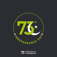 diseño de tipografía del día de la independencia de pakistán tipografía creativa del 73.º feliz día de la independencia de pakistán ilustración de diseño de plantilla vectorial vector