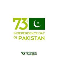 diseño de tipografía del día de la independencia de pakistán tipografía creativa del 73.º feliz día de la independencia de pakistán ilustración de diseño de plantilla vectorial vector