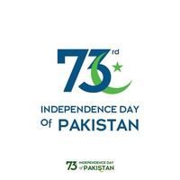 diseño de tipografía del día de la independencia de pakistán tipografía creativa del 73.º feliz día de la independencia de pakistán ilustración de diseño de plantilla vectorial vector