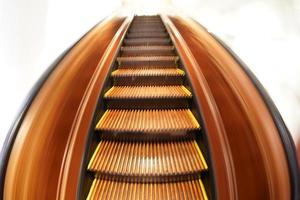 old antique wooden escalator in new york photo