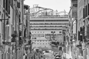 venice view in black and white photo