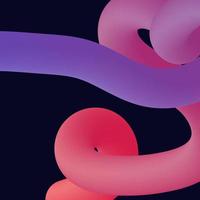 3d abstract colorful twisted liquid shapes. Creative design elements vector