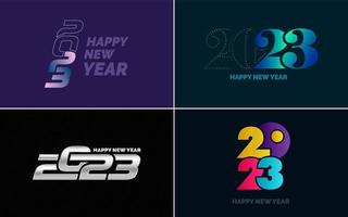 Big set 2023 Happy New Year black logo text design. 20 23 number design template. Collection of symbols of 2023 Happy New Year vector