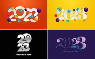 Happy New Year 2023 text design. Cover of business diary for 2023 with wishes. Brochure design template. card. banner vector