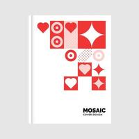 Colorful geometric Mosaic Book Cover Design. Vector Illustration