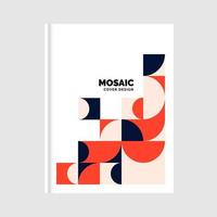 Flat mosaic Book Cover template. Vector Illustration