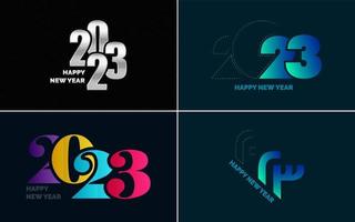 Big Set of 2023 Happy New Year logo text design. 2023 number design template. Collection of 2023 Happy New Year symbols vector