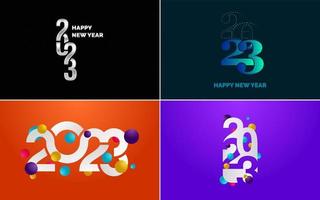 Big set 2023 Happy New Year black logo text design. 20 23 number design template. Collection of symbols of 2023 Happy New Year vector