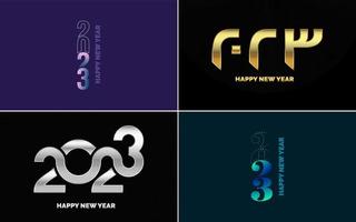 Happy New Year 2023 text design. Cover of business diary for 2023 with wishes. Brochure design template. card. banner vector