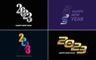Big Set of 2023 Happy New Year logo text design. 2023 number design template. Collection of 2023 Happy New Year symbols vector