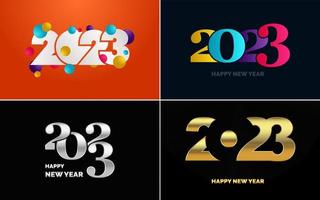 Happy New Year 2023 text design. Cover of business diary for 2023 with wishes. Brochure design template. card. banner vector