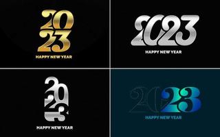 Happy New Year 2023 text design. Cover of business diary for 2023 with wishes. Brochure design template. card. banner vector