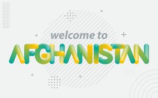 Welcome To Afghanistan. Creative Typography with 3d Blend effect vector