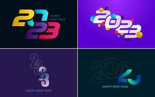 Happy New Year 2023 text design. Cover of business diary for 2023 with wishes. Brochure design template. card. banner vector