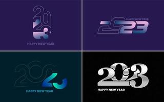 Happy New Year 2023 text design. Cover of business diary for 2023 with wishes. Brochure design template. card. banner vector