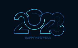 feliz año nuevo 2023 diseño de texto. para plantilla de diseño de folleto. tarjeta. bandera vector