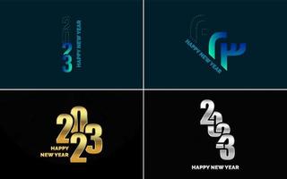 Happy New Year 2023 text design. Cover of business diary for 2023 with wishes. Brochure design template. card. banner vector